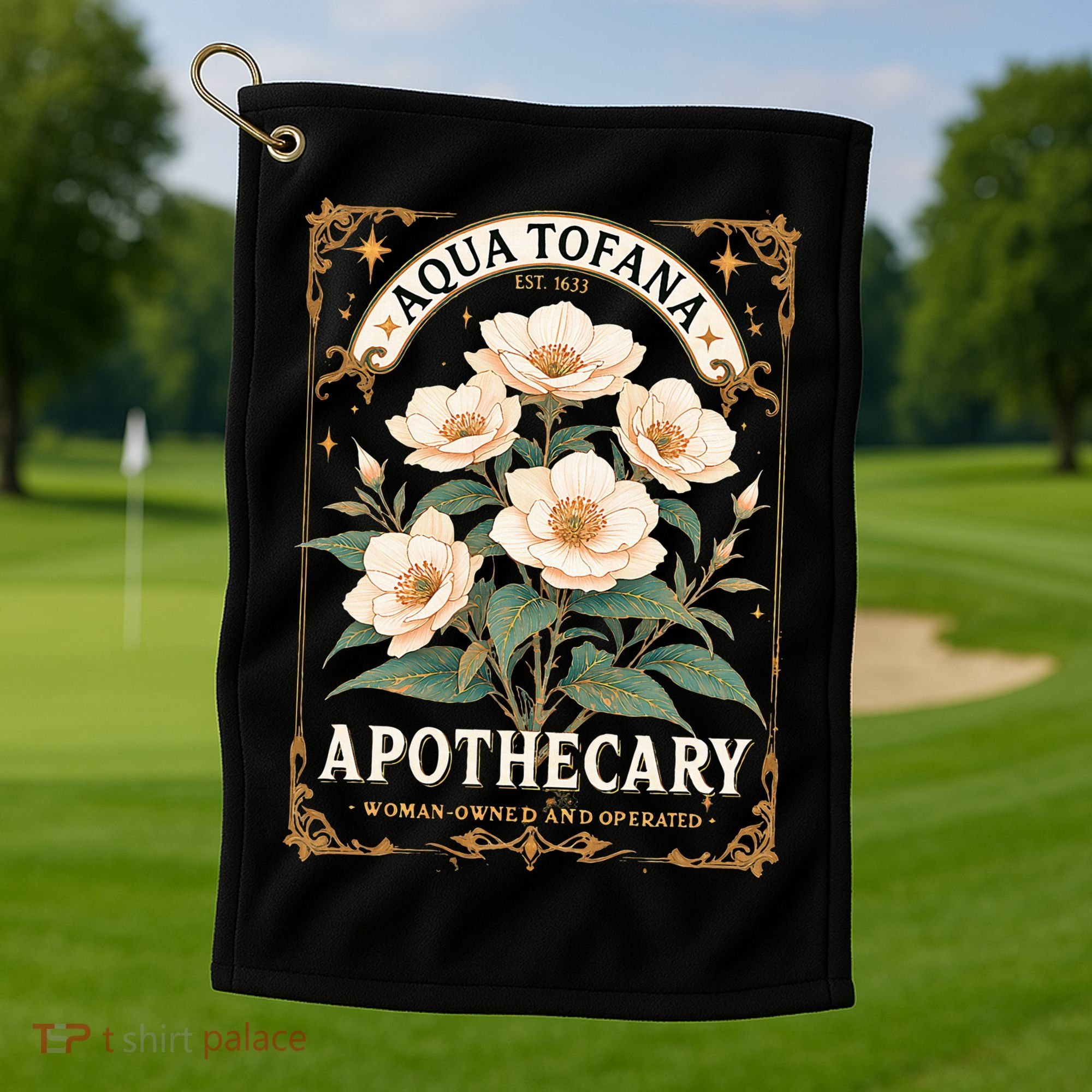Feminist Aqua Tofana Apothecary Golf Towel