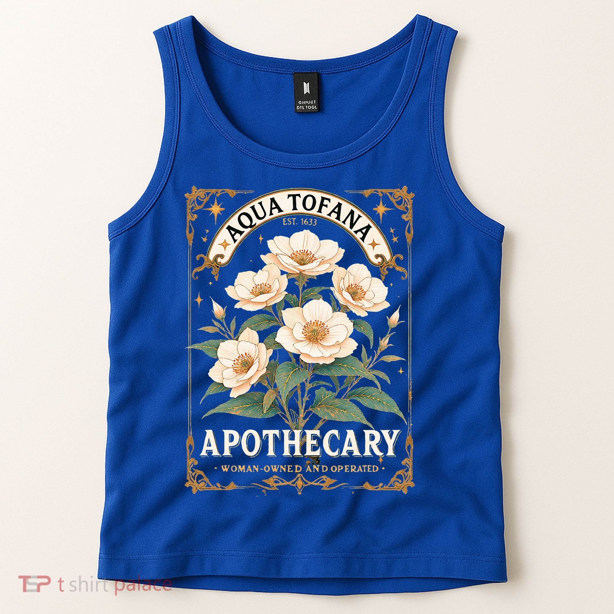 Feminist Aqua Tofana Apothecary Tank Top