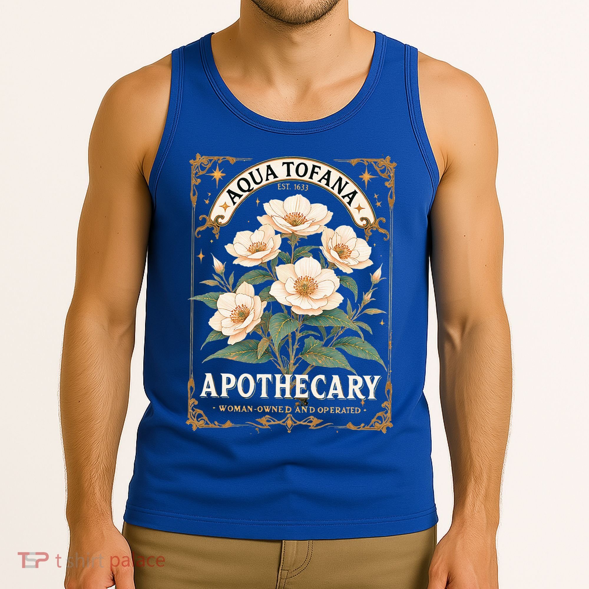 Feminist Aqua Tofana Apothecary Tank Top