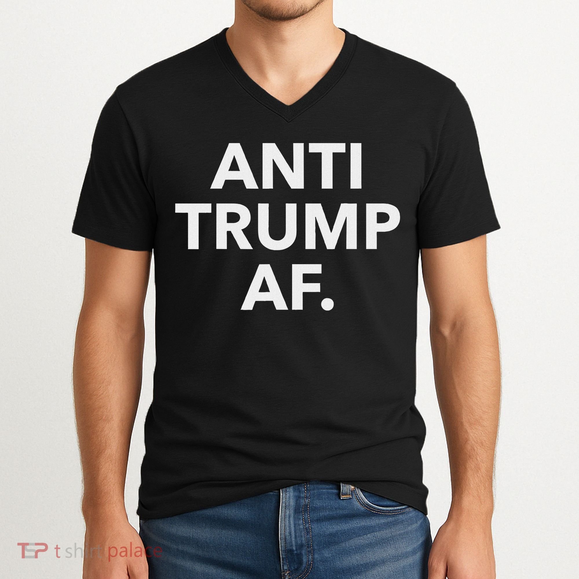 Funny Anti Trump Af Anti Trump, Feminists, Pro Immigration V-Neck T-Shirt