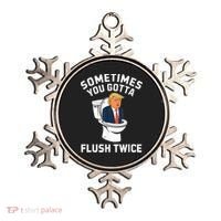 Funny Anti Trump Sometimes You Gotta Flush Twice Ornament thumb 0