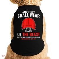 Funny Anti Trump Mark Of The Beast Red Hat Liberal Gift Doggie Tank thumb 0