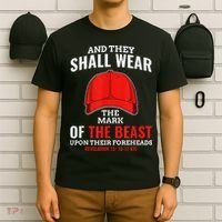 Funny Anti Trump Mark Of The Beast Red Hat Liberal Gift T-Shirt thumb 6