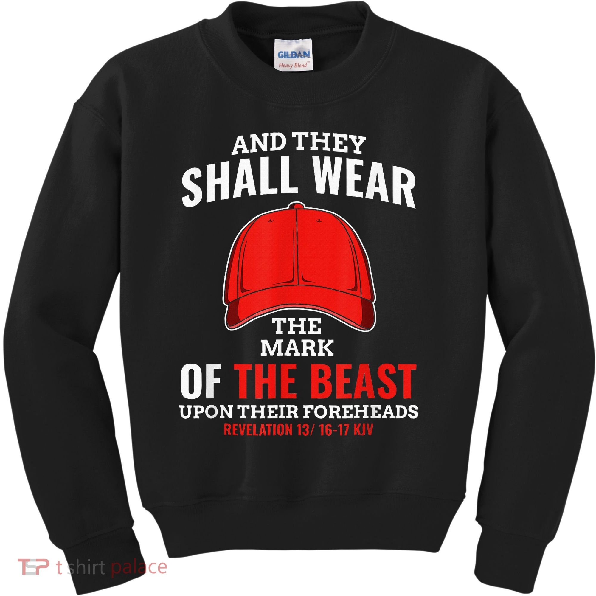 Funny Anti Trump Mark Of The Beast Red Hat Liberal Gift Kids Sweatshirt
