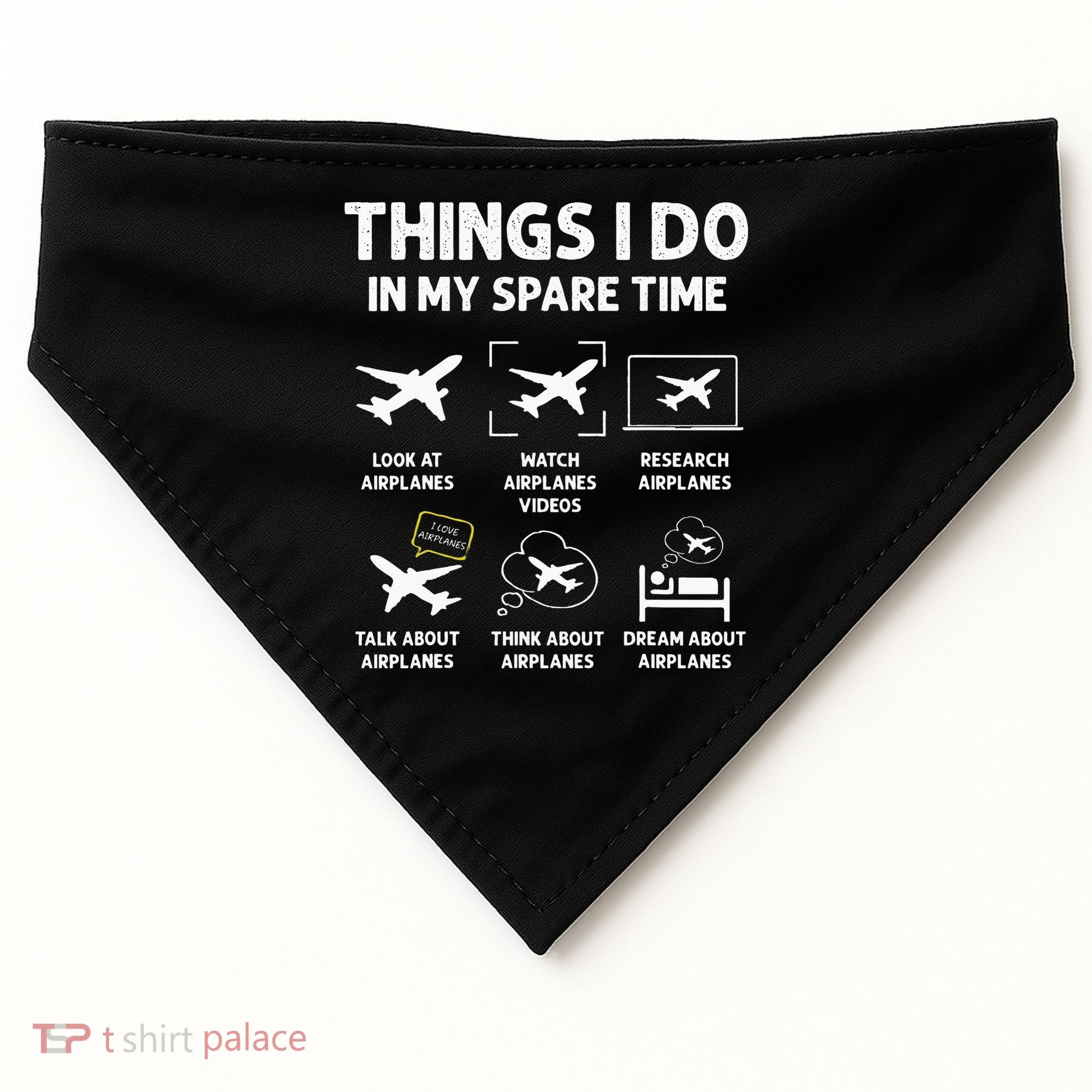 Funny Airplane Things I Do In My Spare Time Pilots USA-Made Doggie Bandana