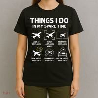 Funny Airplane Things I Do In My Spare Time Pilots T-Shirt thumb 4