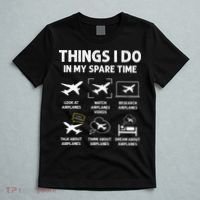 Funny Airplane Things I Do In My Spare Time Pilots T-Shirt thumb 5