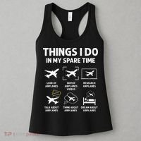 Funny Airplane Things I Do In My Spare Time Pilots Women's Tank Top thumb 3