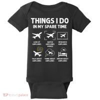 Funny Airplane Things I Do In My Spare Time Pilots Baby Bodysuit thumb 0