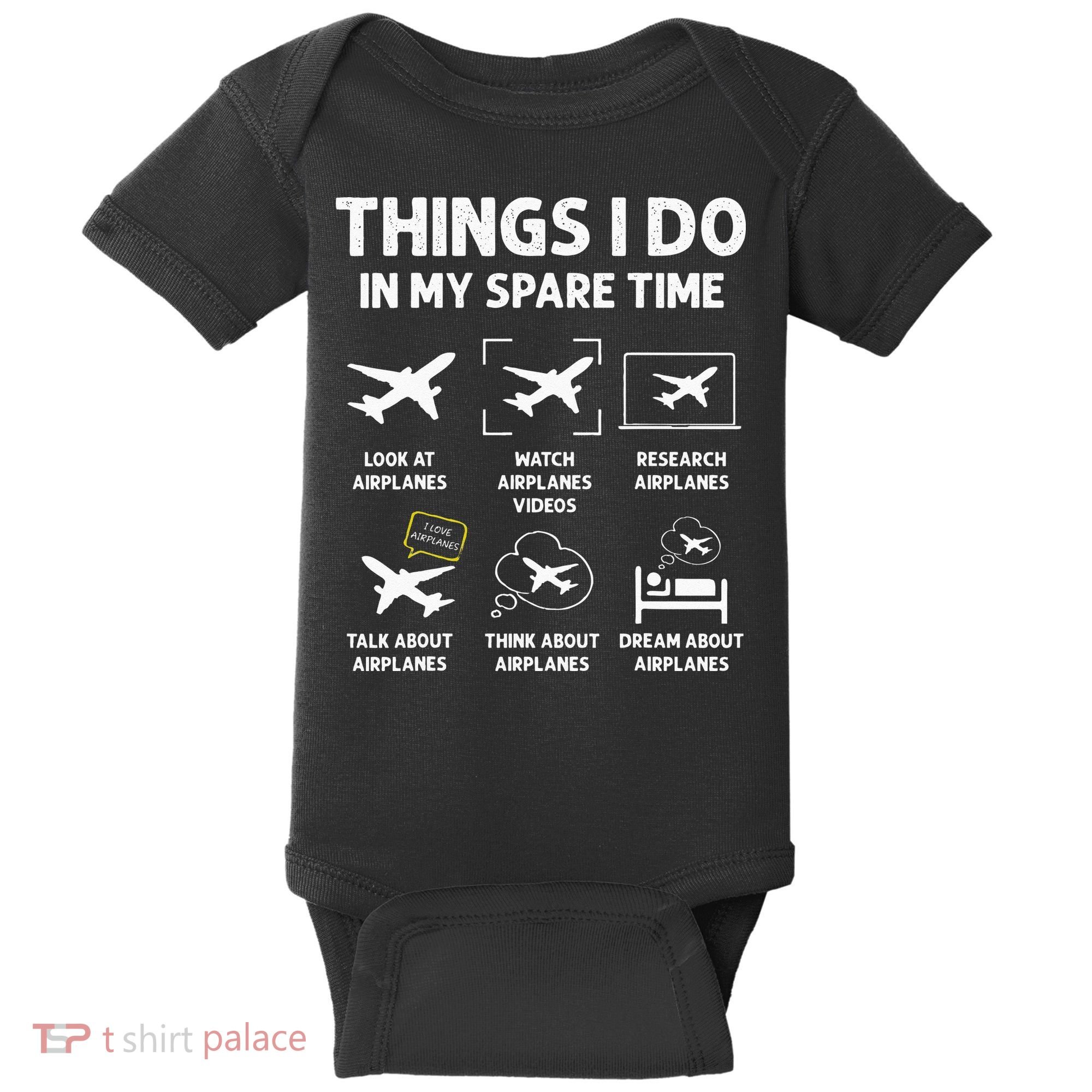 Funny Airplane Things I Do In My Spare Time Pilots Baby Bodysuit