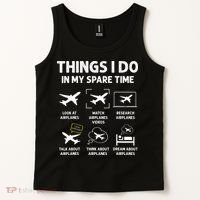 Funny Airplane Things I Do In My Spare Time Pilots Tank Top thumb 2
