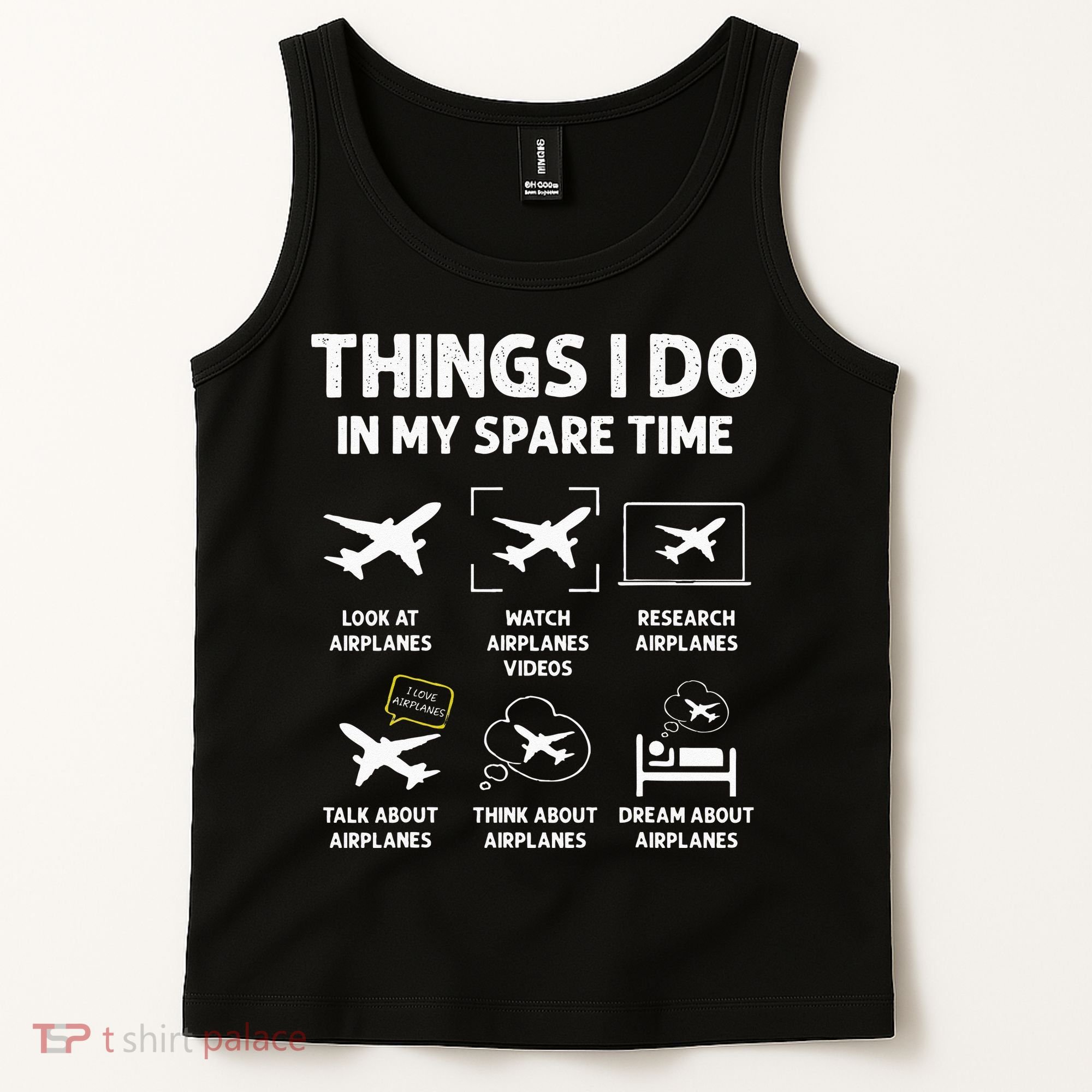 Funny Airplane Things I Do In My Spare Time Pilots Tank Top