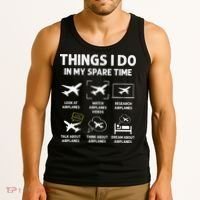 Funny Airplane Things I Do In My Spare Time Pilots Tank Top thumb 3