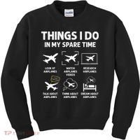 Funny Airplane Things I Do In My Spare Time Pilots Kids Sweatshirt thumb 0