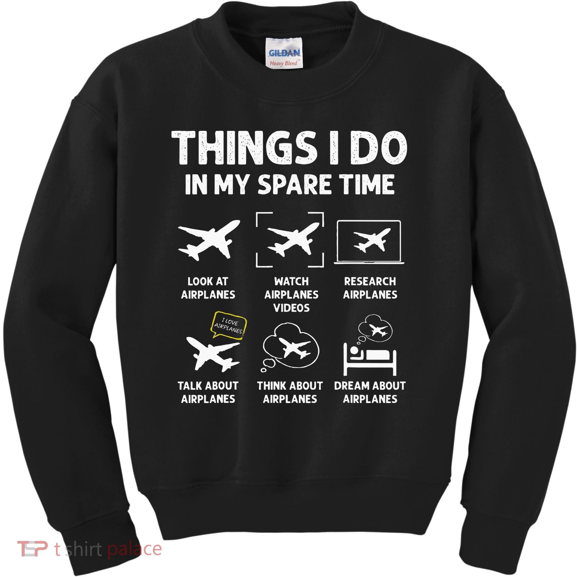 Funny Airplane Things I Do In My Spare Time Pilots Kids Sweatshirt