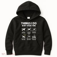 Funny Airplane Things I Do In My Spare Time Pilots Kids Hoodie thumb 0