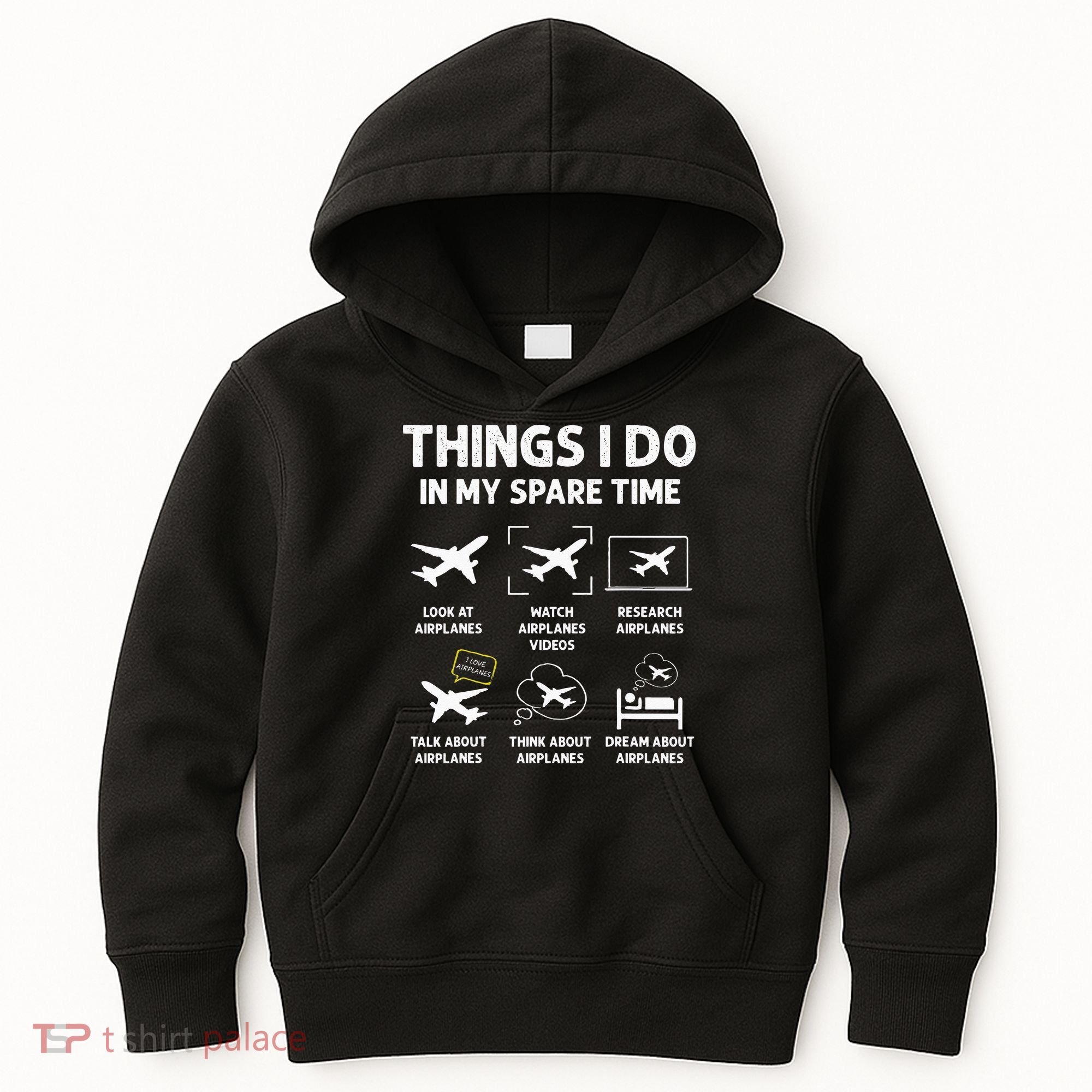 Funny Airplane Things I Do In My Spare Time Pilots Kids Hoodie