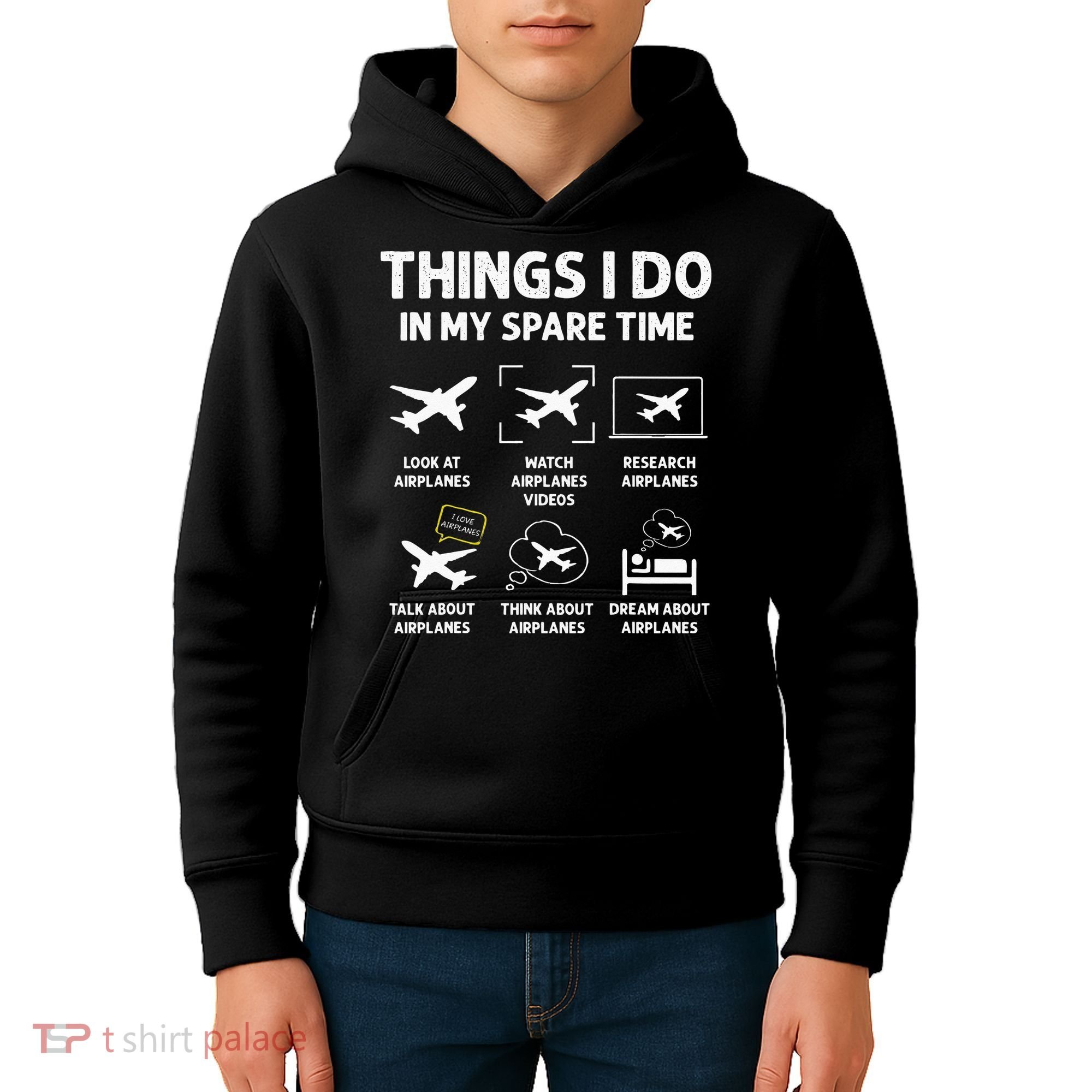 Funny Airplane Things I Do In My Spare Time Pilots Kids Hoodie