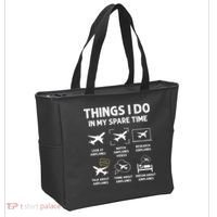 Funny Airplane Things I Do In My Spare Time Pilots Tote Bag thumb 2