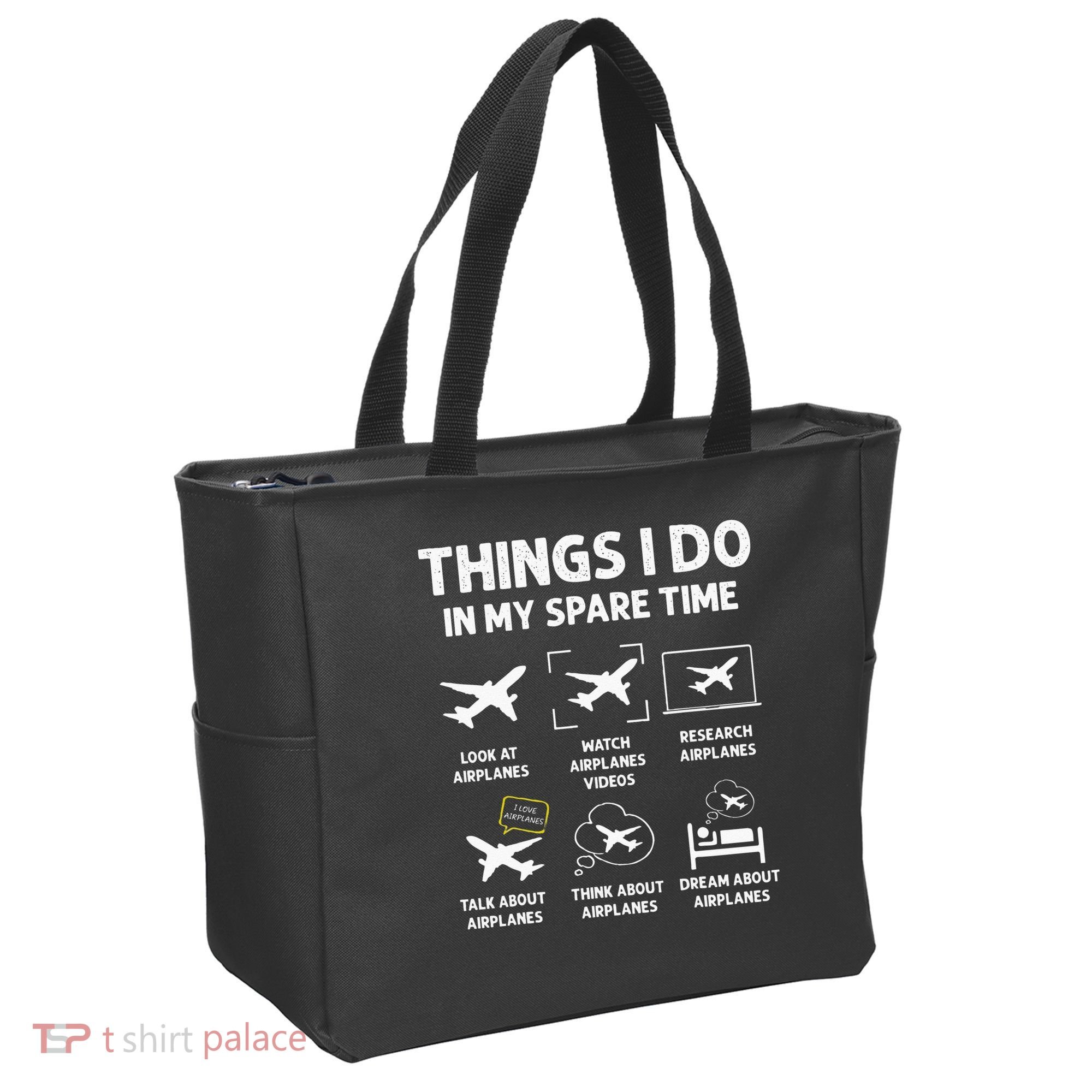 Funny Airplane Things I Do In My Spare Time Pilots Tote Bag