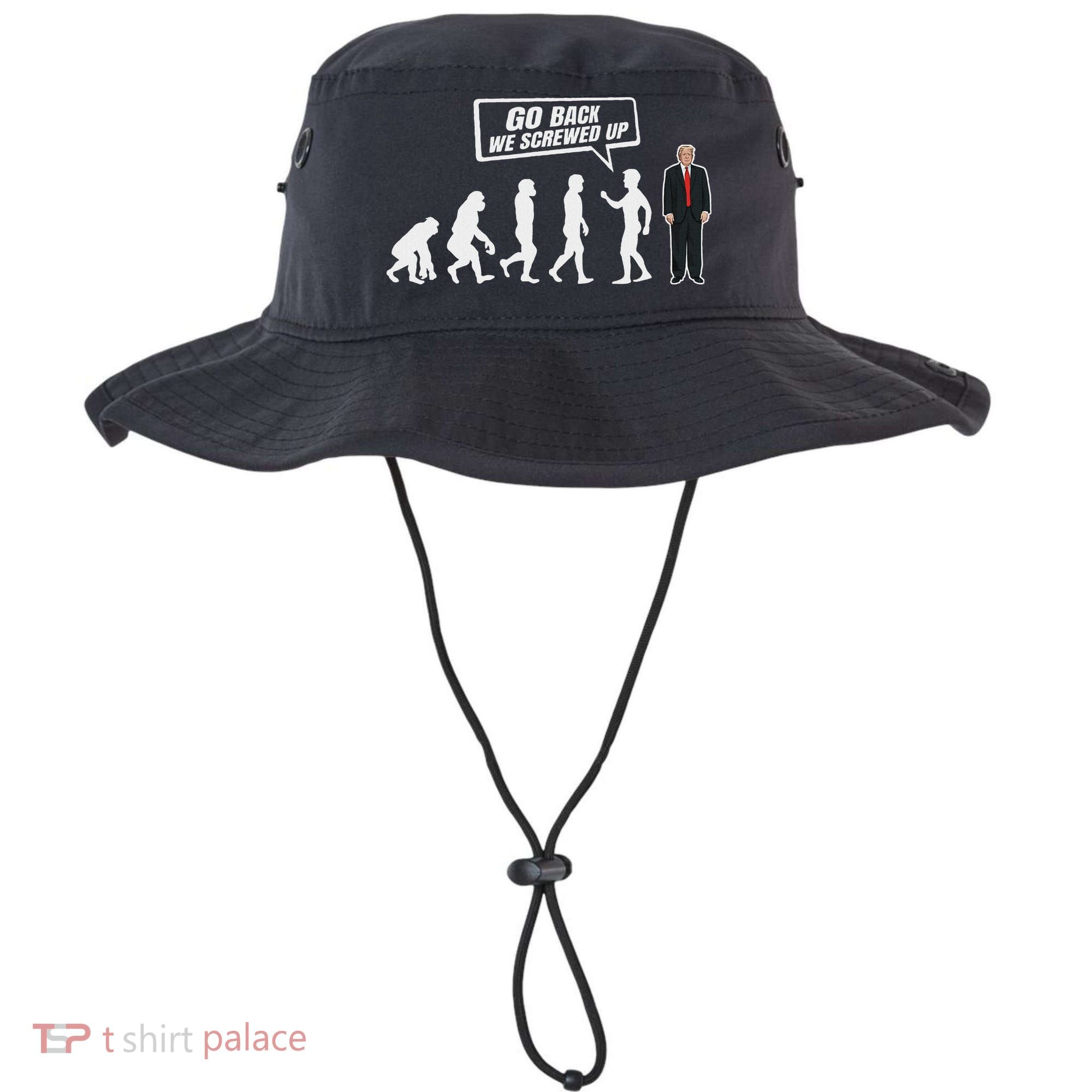 Funny Anti Trump Go Back We Screwed Up Trump Evolution Bucket Hat
