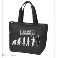 Funny Anti Trump Go Back We Screwed Up Trump Evolution Tote Bag thumb 3