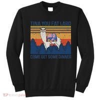 Funny Alpaca Tina You Fat Lard Come And Get Some Dinner Sweatshirt thumb 0