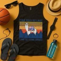 Funny Alpaca Tina You Fat Lard Come And Get Some Dinner Tank Top thumb 4