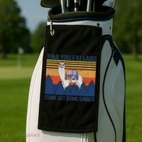 Funny Alpaca Tina You Fat Lard Come And Get Some Dinner Golf Towel thumb 2