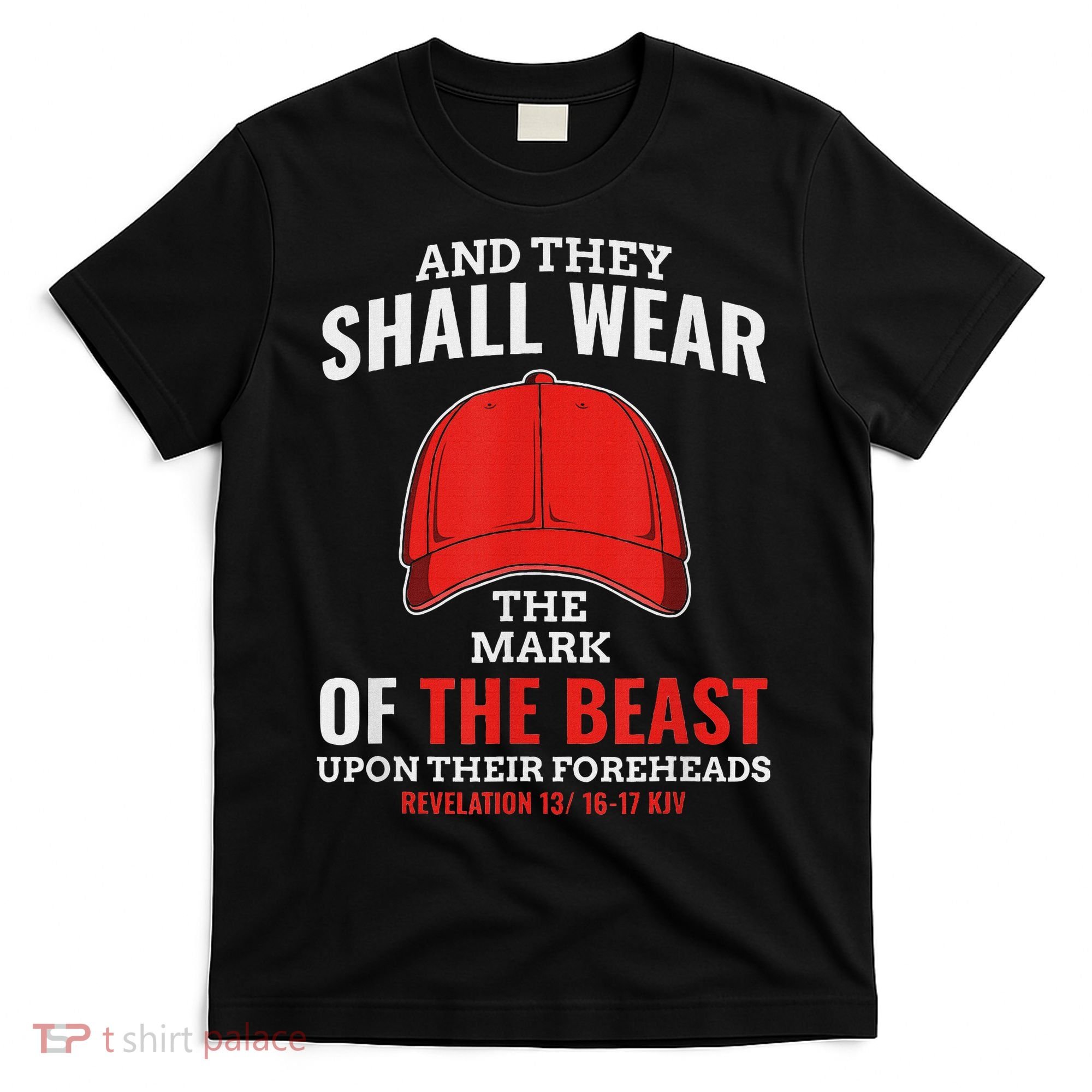 Funny Anti Trump Mark Of The Beast Red Hat T-Shirt