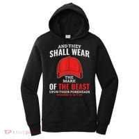 Funny Anti Trump Mark Of The Beast Red Hat Women's Hoodie thumb 0