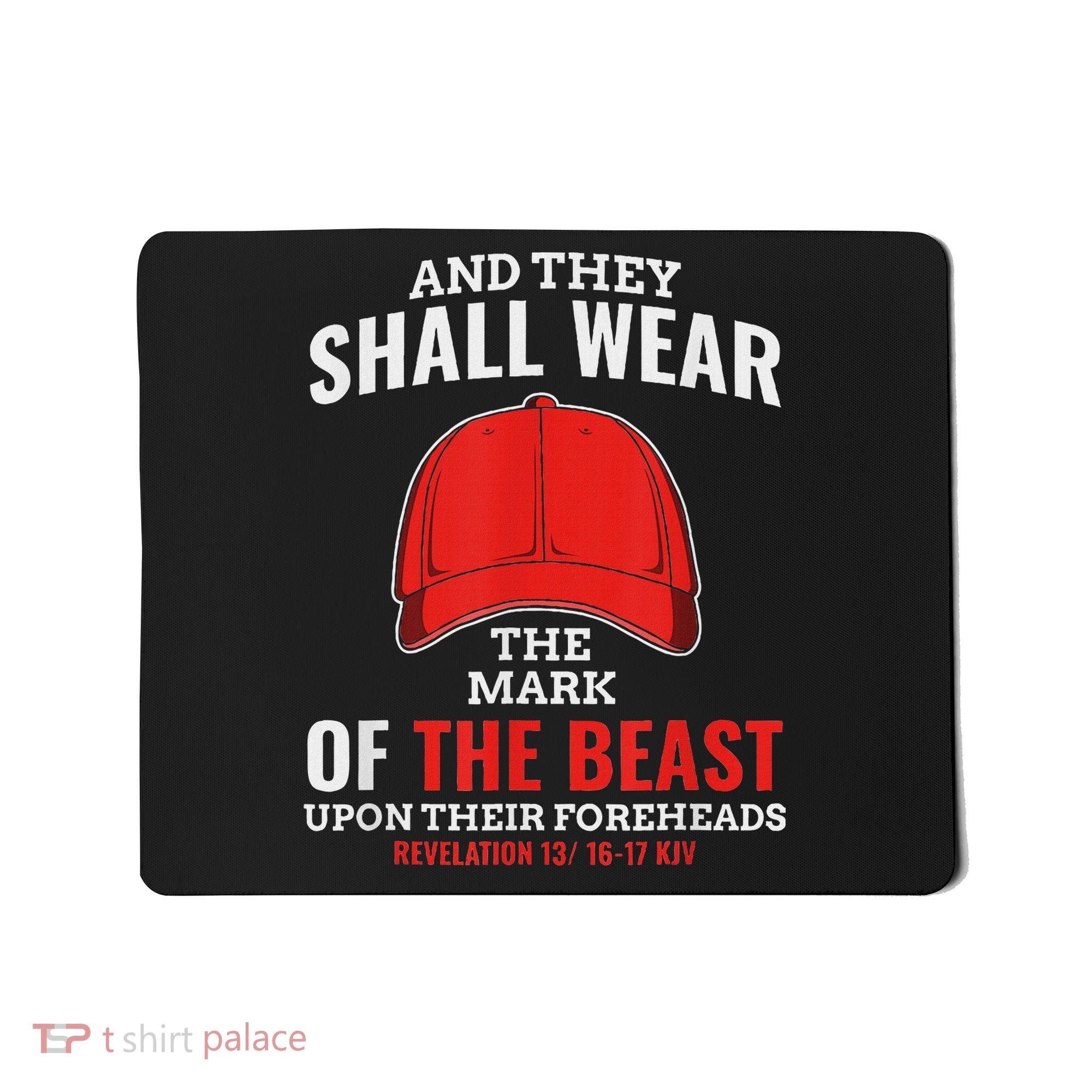 Funny Anti Trump Mark Of The Beast Red Hat Mousepad
