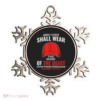 Funny Anti Trump Mark Of The Beast Red Hat Ornament thumb 0