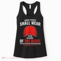 Funny Anti Trump Mark Of The Beast Red Hat Women's Tank Top thumb 0