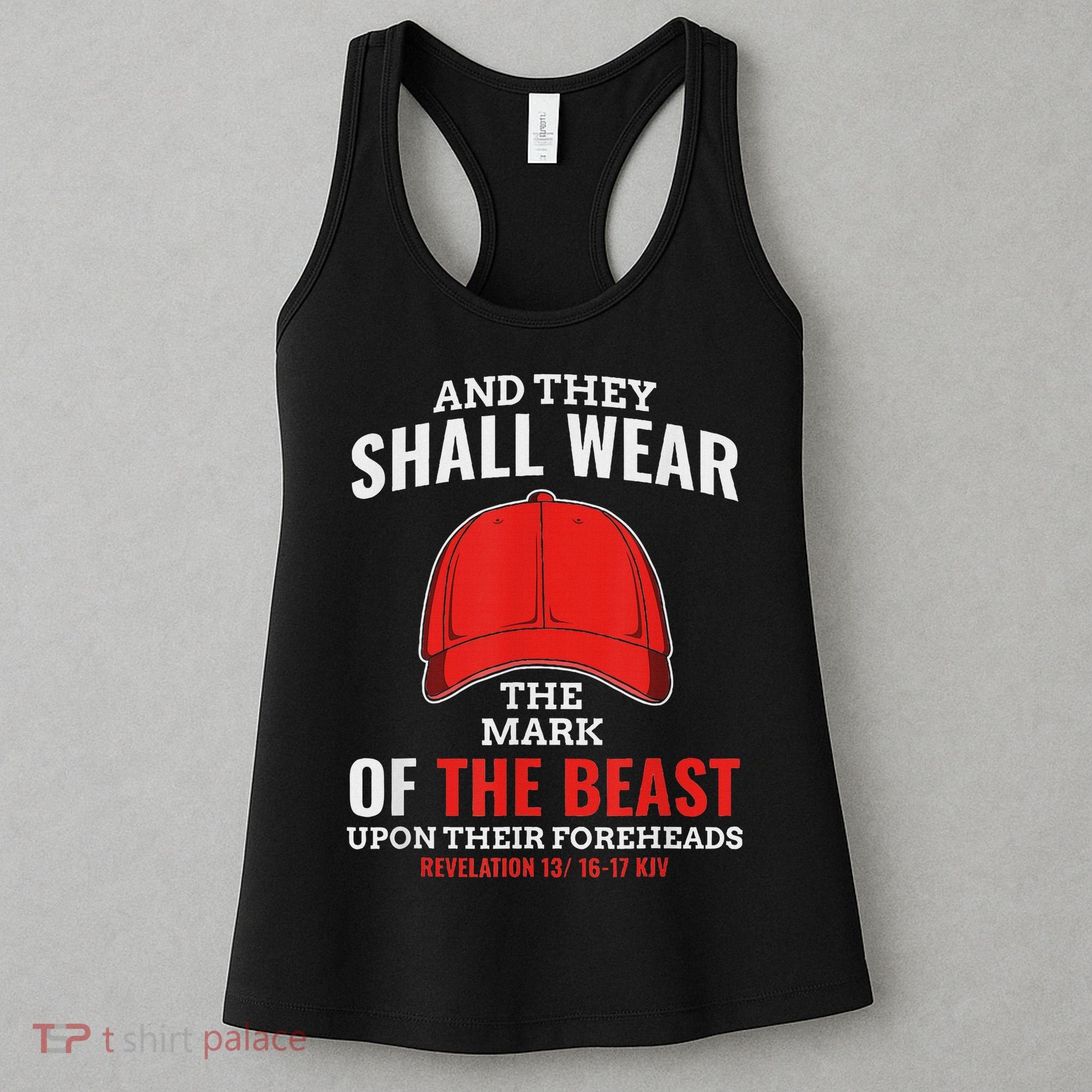 Funny Anti Trump Mark Of The Beast Red Hat Women's Tank Top