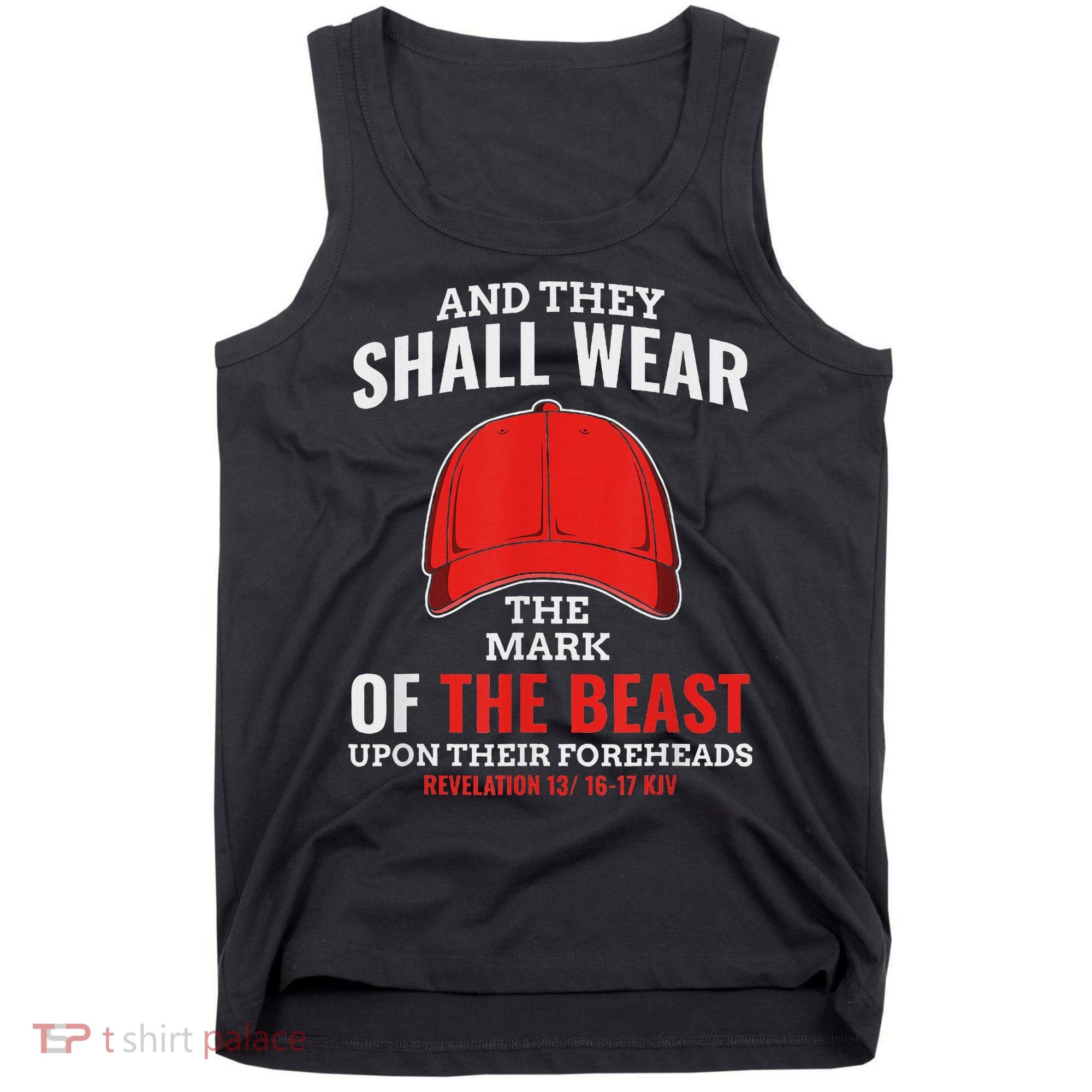 Funny Anti Trump Mark Of The Beast Red Hat Tank Top