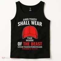 Funny Anti Trump Mark Of The Beast Red Hat Tank Top thumb 2