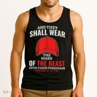 Funny Anti Trump Mark Of The Beast Red Hat Tank Top thumb 3