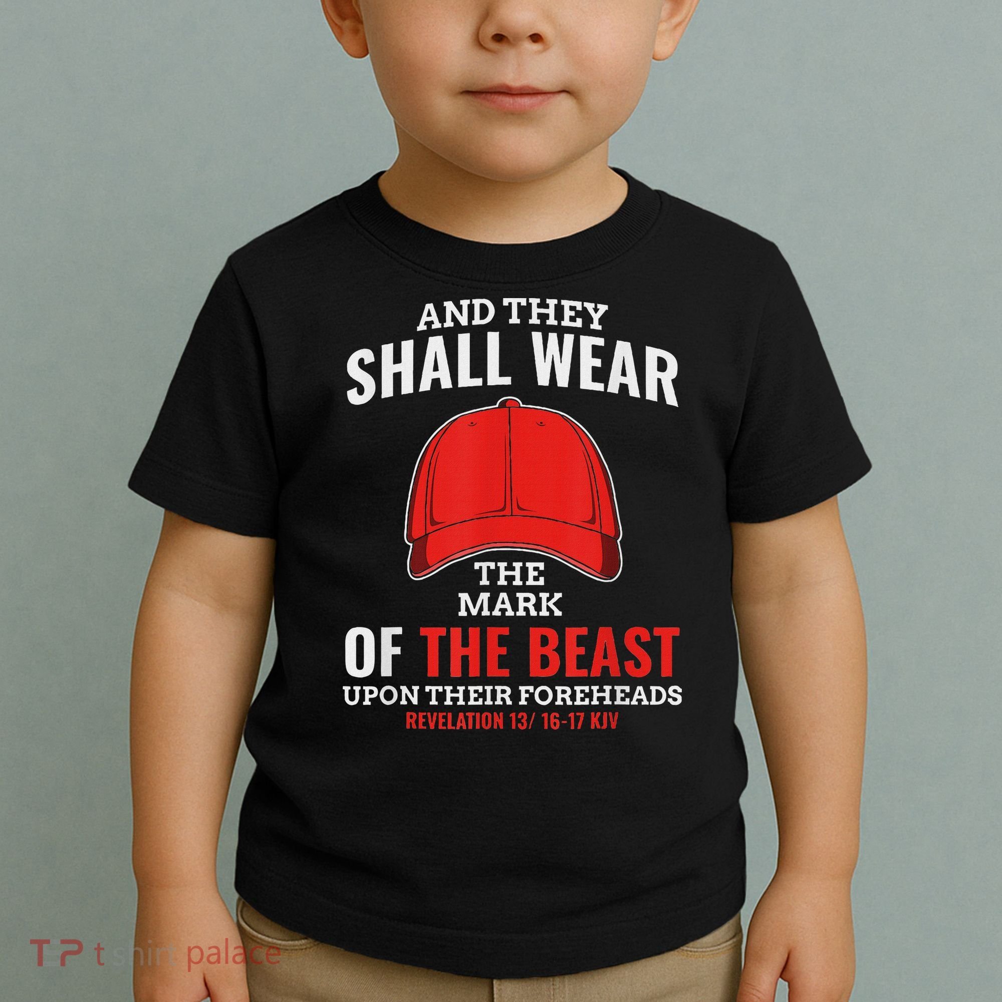 Funny Anti Trump Mark Of The Beast Red Hat Toddler T-Shirt