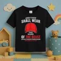 Funny Anti Trump Mark Of The Beast Red Hat Toddler T-Shirt thumb 3