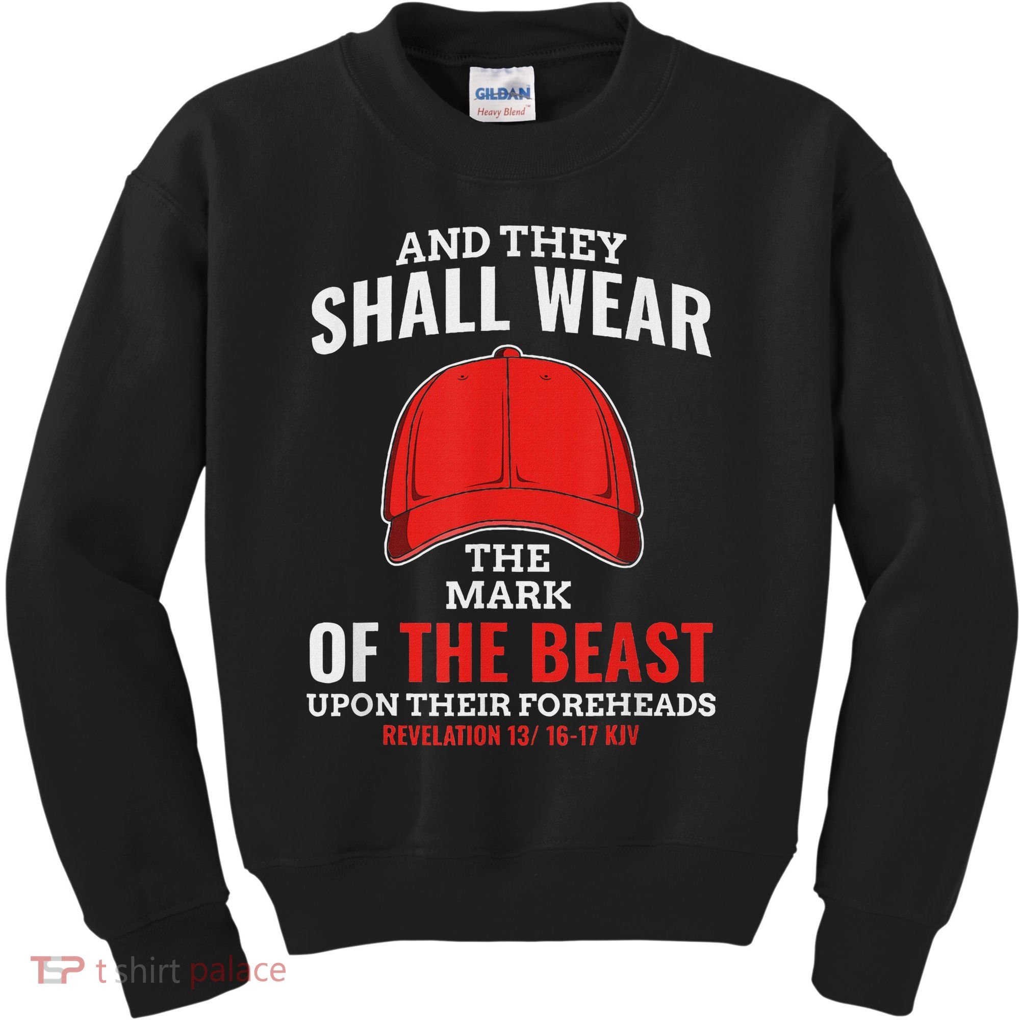 Funny Anti Trump Mark Of The Beast Red Hat Kids Sweatshirt