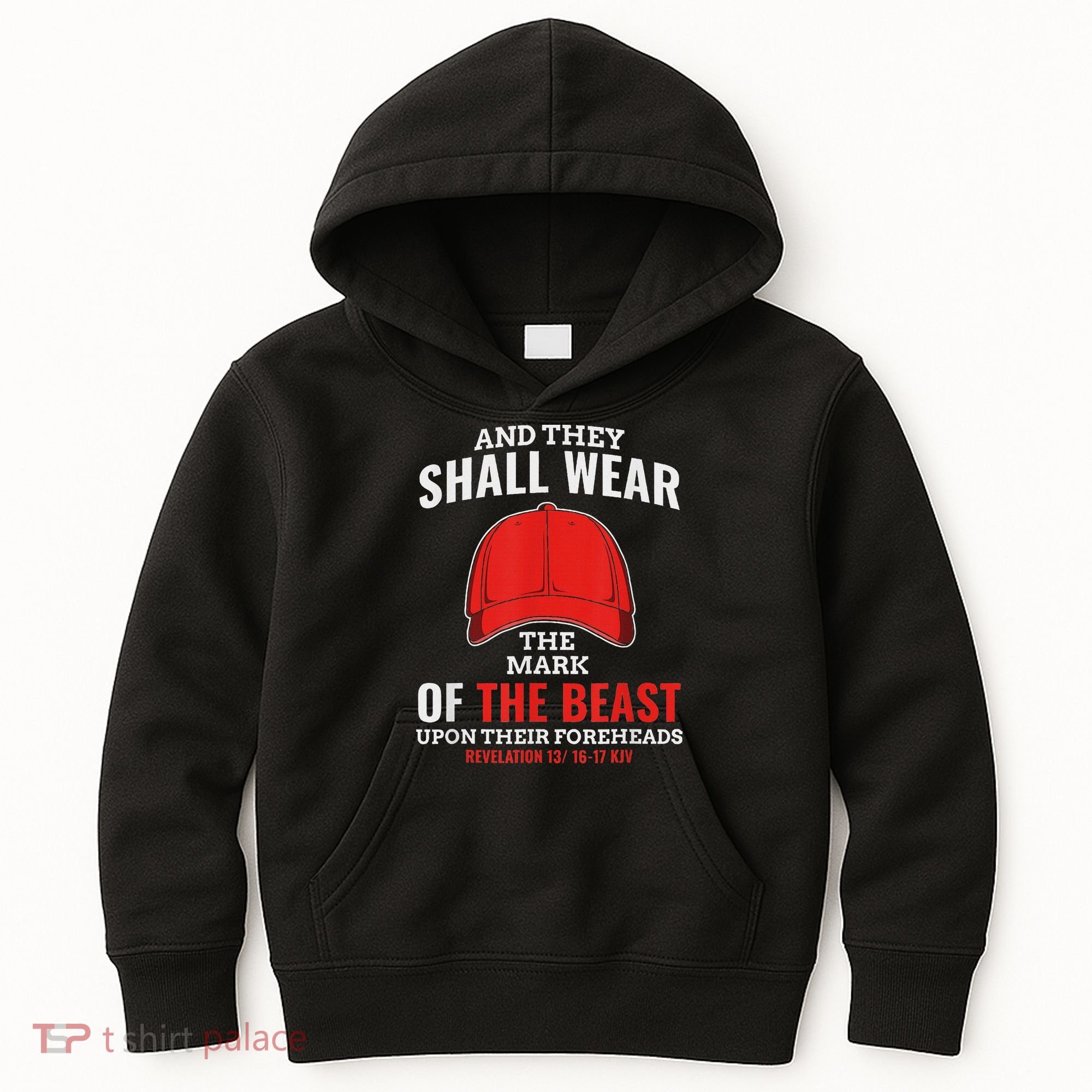 Funny Anti Trump Mark Of The Beast Red Hat Kids Hoodie