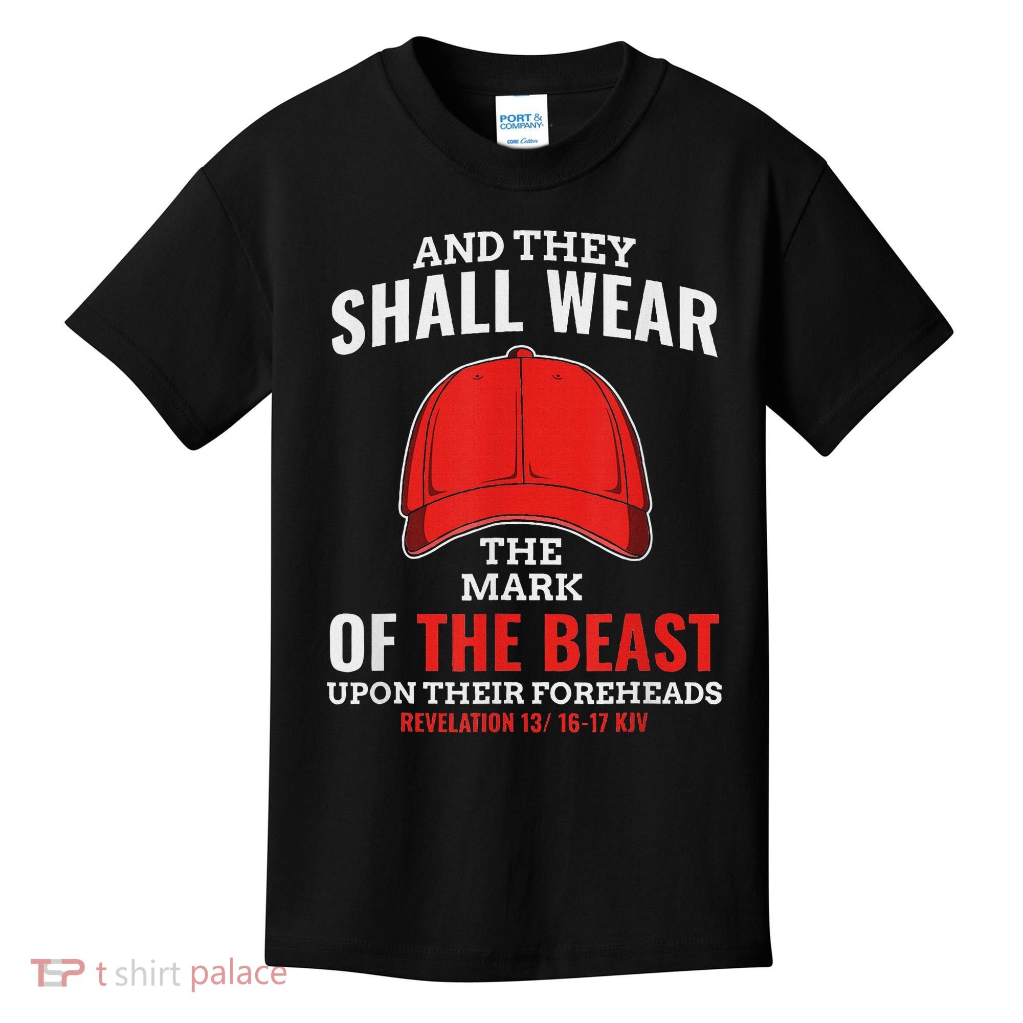 Funny Anti Trump Mark Of The Beast Red Hat Kids T-Shirt