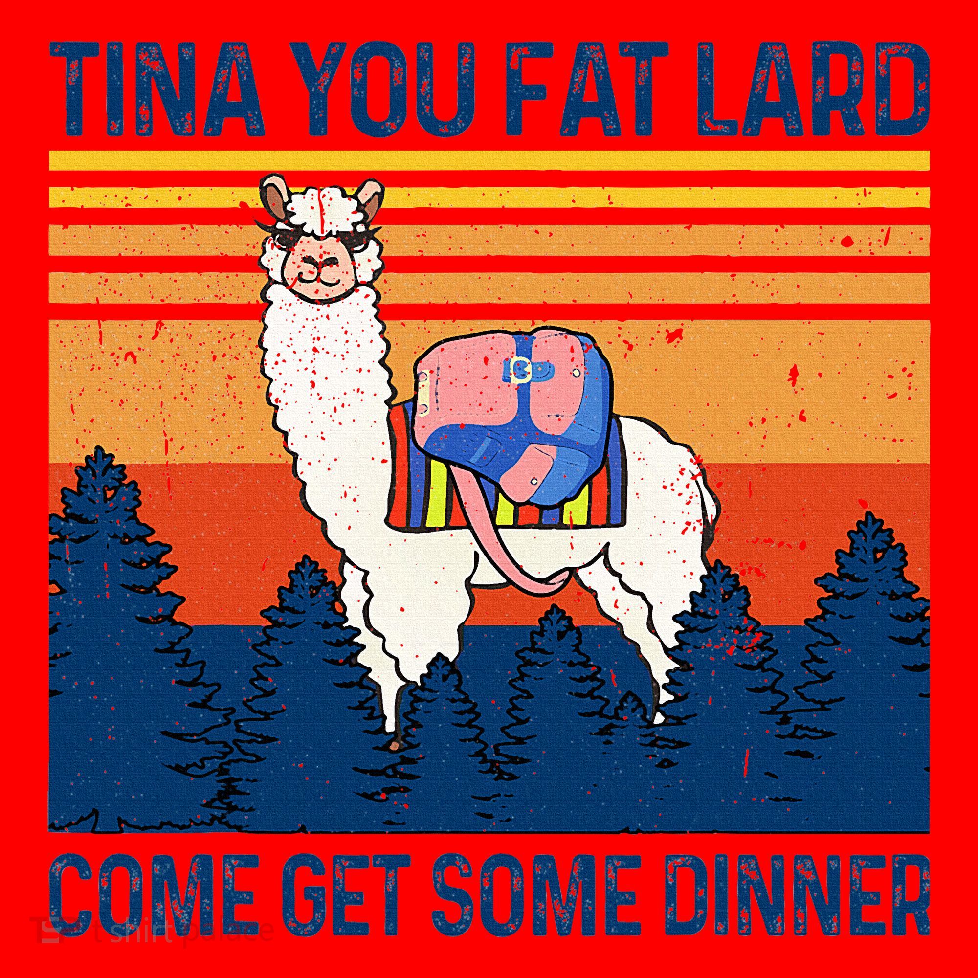 Funny Alpaca Tina You Fat Lard Come And Get Some Dinner Santa Hat