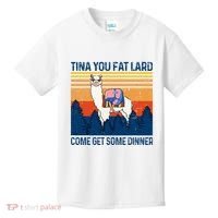 Funny Alpaca Tina You Fat Lard Come And Get Some Dinner Kids T-Shirt thumb 0