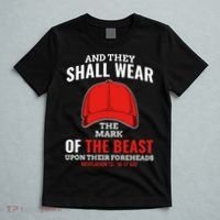Funny Anti Trump Mark Of The Beast Red Hat Liberal Gift T-Shirt thumb 5