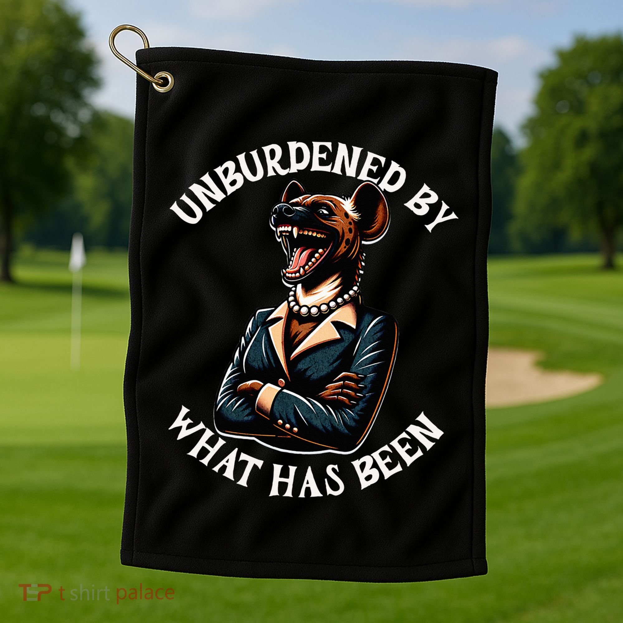 Funny Antikamala The Hyena With Famous Unburdened Quote Golf Towel