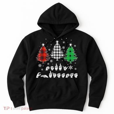 Funny Asl Trees Christmas American Sign Language  Hoodie