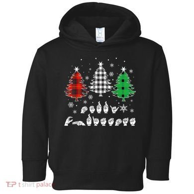 Funny Asl Trees Christmas American Sign Language  Toddler Hoodie