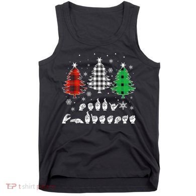 Funny Asl Trees Christmas American Sign Language  Tank Top